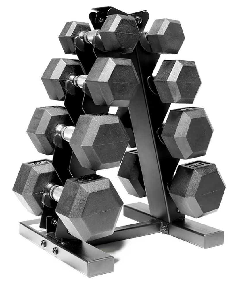 100LB SET OF DUMBBELLS WITH TREE weights