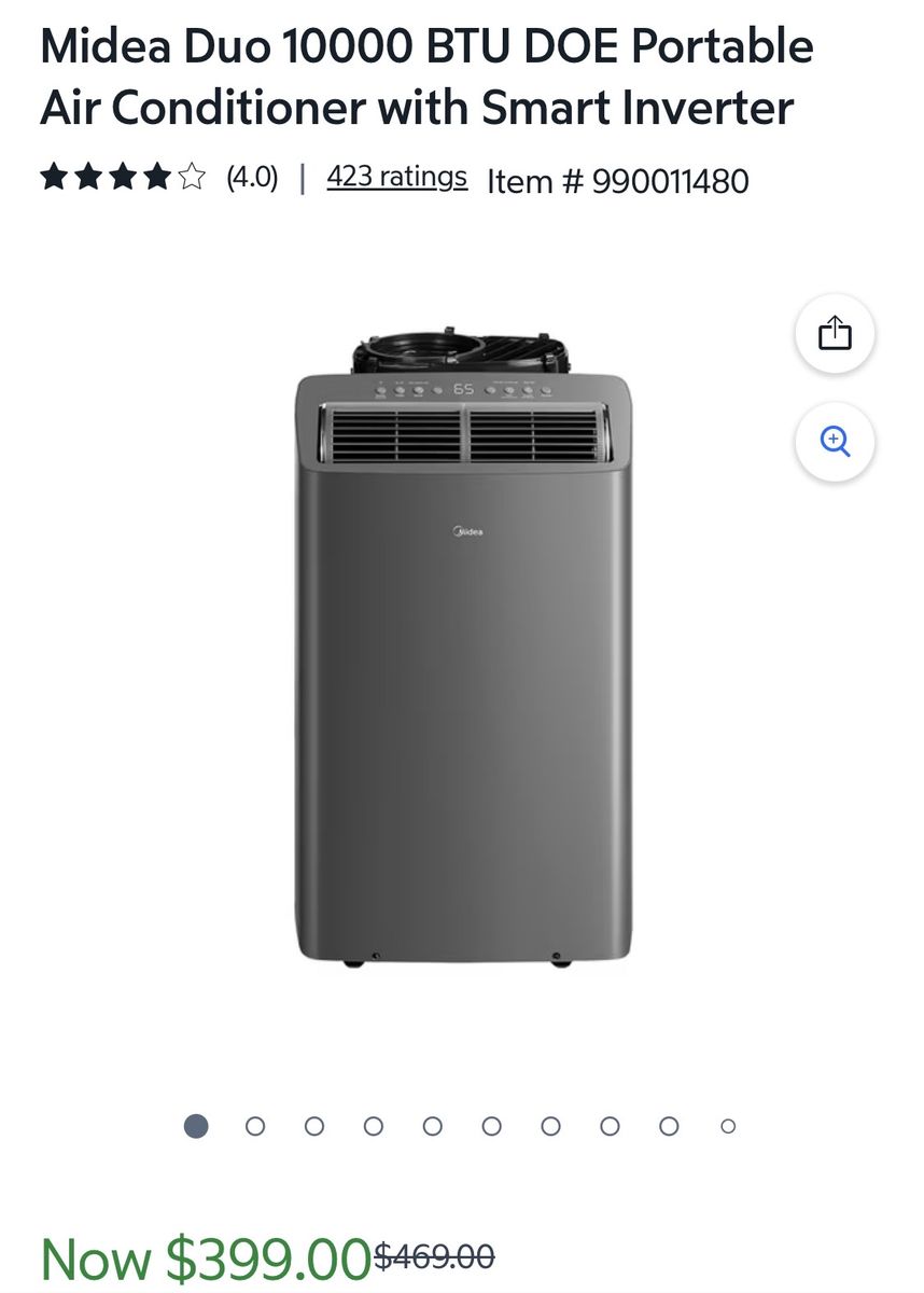 Midea Duo 10000 BTU Smart Inverter Portable Air Conditioner