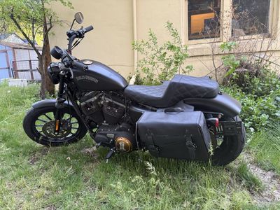 Harley-Davidson Sportster Iron 883 Motorcycle - Matte Black with Leather Saddlebags
