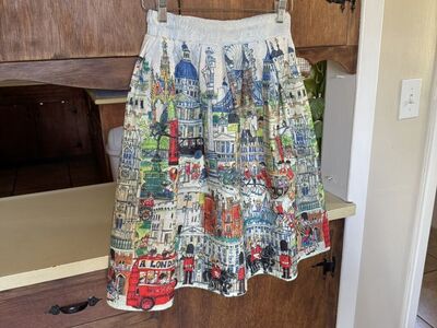 London England Tourist Skirt XS Telephone Booth