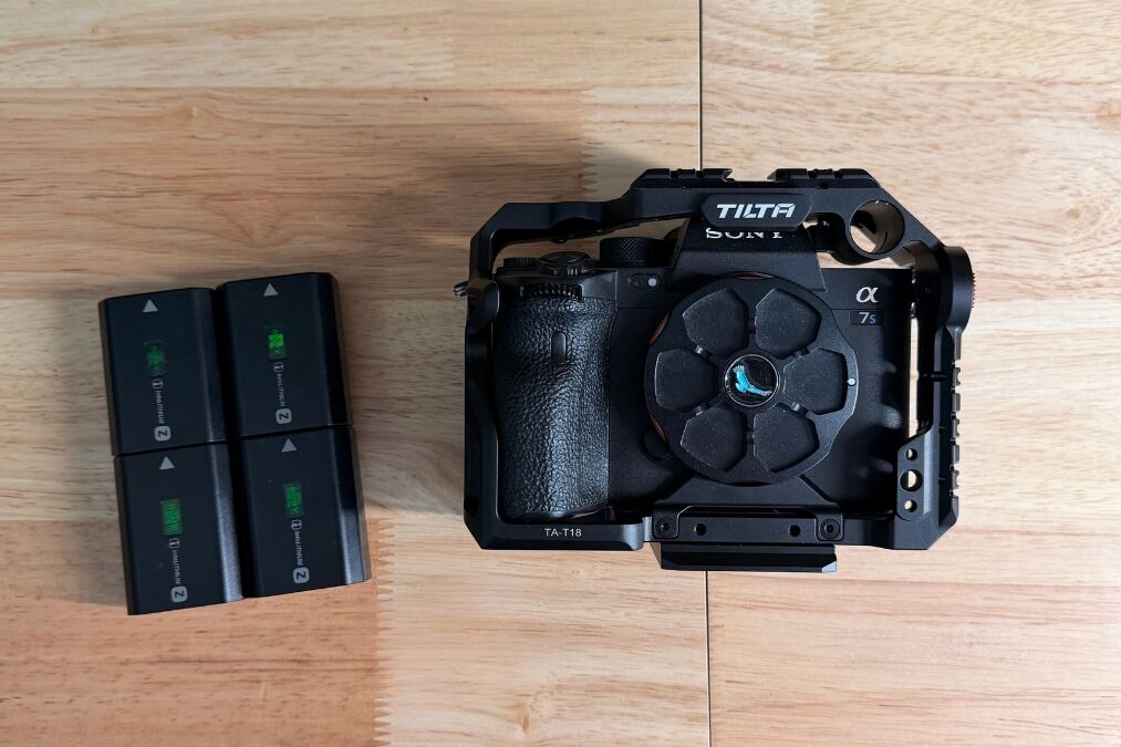 Sony a7SIII (same sensor as FX3) w/cage and extra batteries