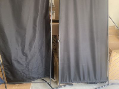 5 panels room dividers black