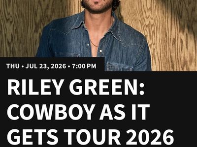 2 Riley Green: Cowboy As It Gets Tour 2026 Tickets - July 23, 2026, West Valley City, UT