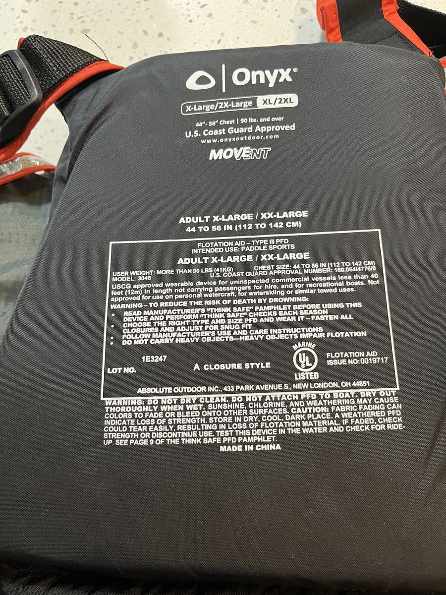 Onyx Adult Life Jackets