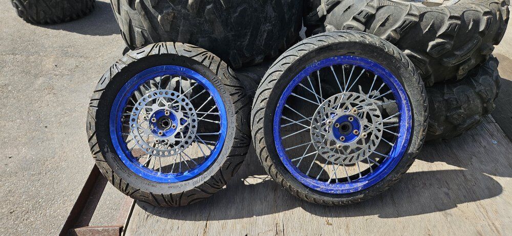 street wheels and tires for a pit bike