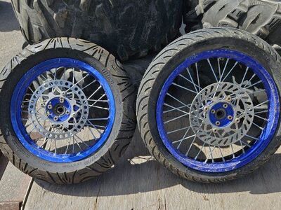 street wheels and tires for a pit bike