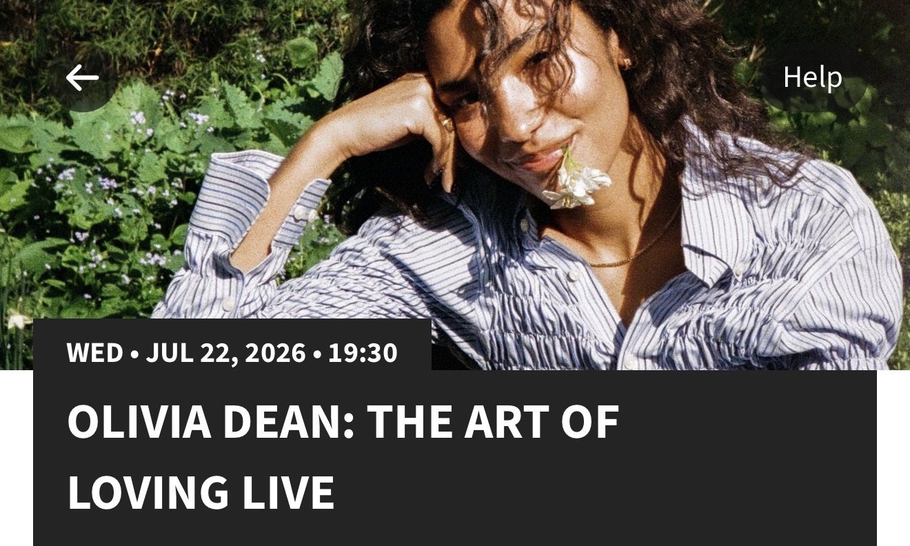 Olivia Dean: The Art of Loving Live Ticket - July 22, 2026, 7:30 PM