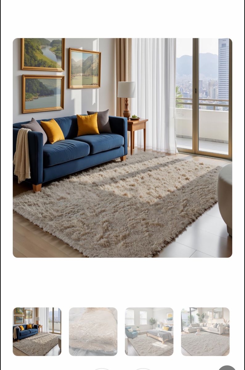 Beige shag rug