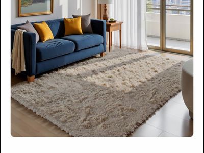 Beige shag rug