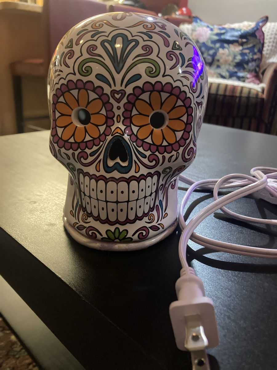 Sugar Skull Ceramic Wax Warmer - Day of the Dead Decor