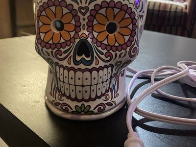 Sugar Skull Ceramic Wax Warmer - Day of the Dead Decor