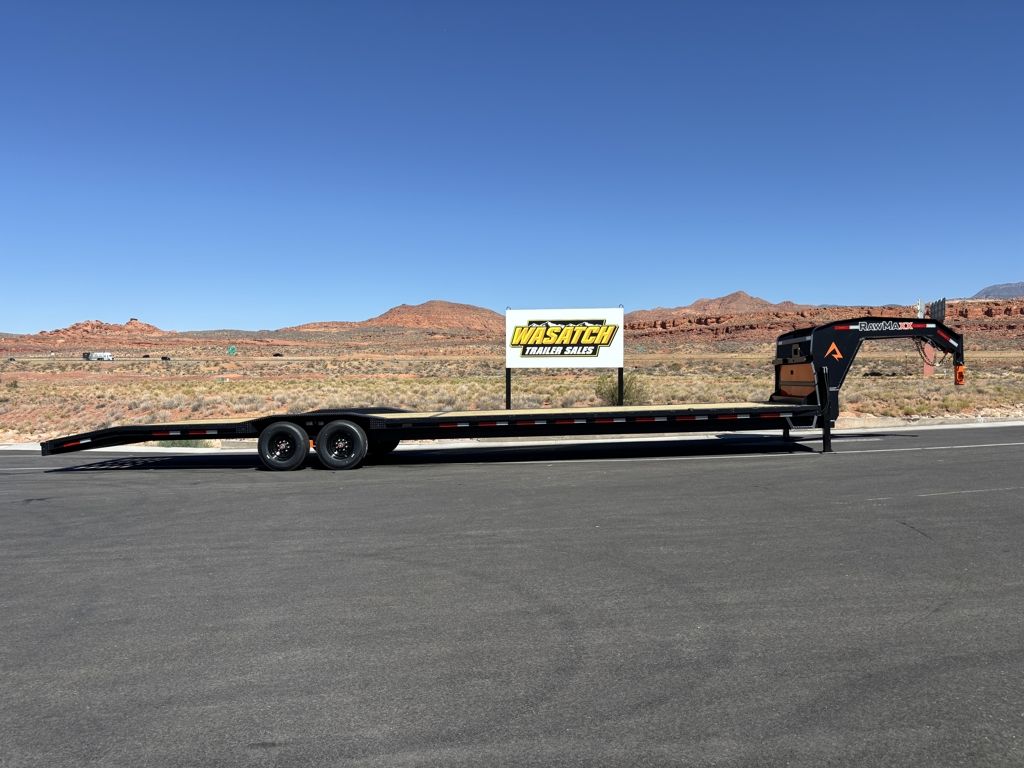 2026 RawMaxx Black and Orange 40' Gooseneck Equipment Hauler