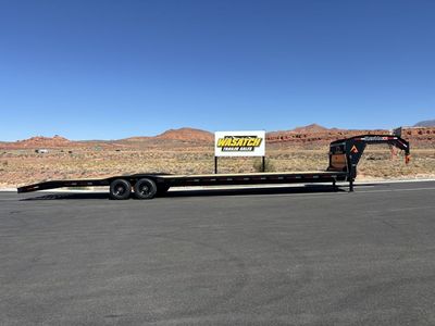 2026 RawMaxx Black and Orange 40' Gooseneck Equipment Hauler