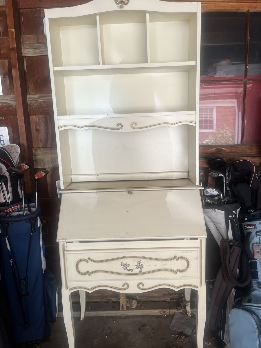Vintage French Provincial Secretary & Hutch