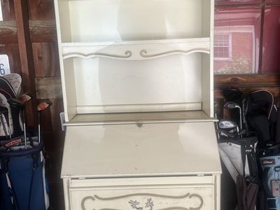 Vintage French Provincial Secretary & Hutch