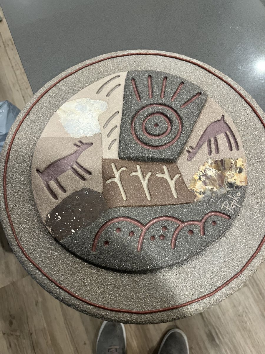 Signed 18 Popko Stone & Sand Art