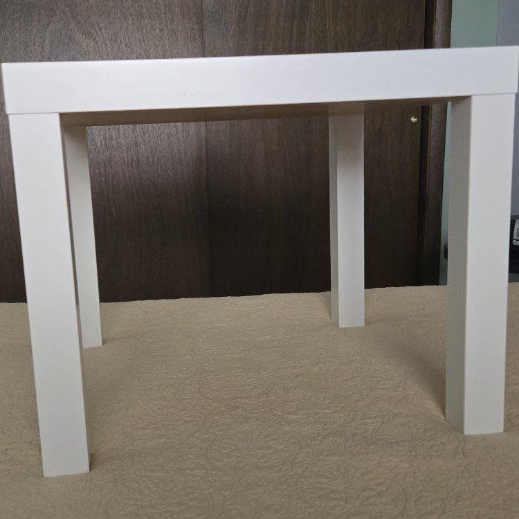White Square Side Table - Compact & Versatile End Table