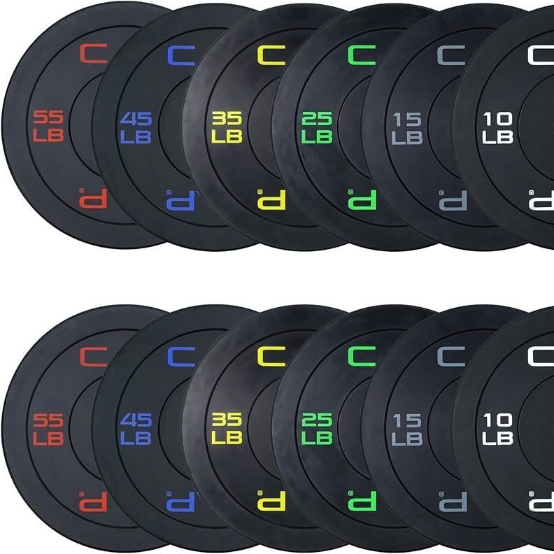 CAP 2-inch Olympic Bumper Plate Weight Set 370LBS