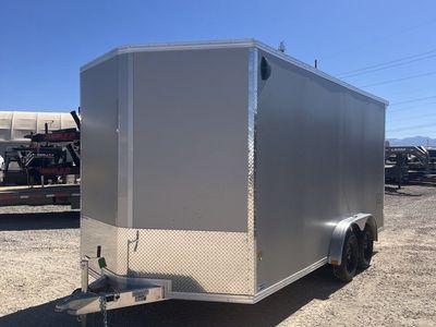 7.5x14 Alcom EZ Hauler XLT Aluminum Enclosed Cargo Trailer - 7'0" Interior - 3.5K GVWR - .080 PolyCor, Translucent Roof