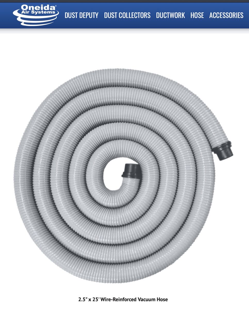 Oneida (ShopVac-type) Professional-grade VACUUM Hose 25-Feet Long
