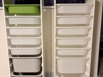 IKEA TROFAST Storage System with Tubs (Set of 2) - White Frames, Multi-color Bins