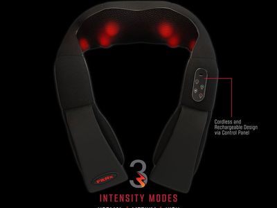 FITRX Cordless Rechargeable Neck & Shoulder Massager with Heat & 3 Intensity Modes
