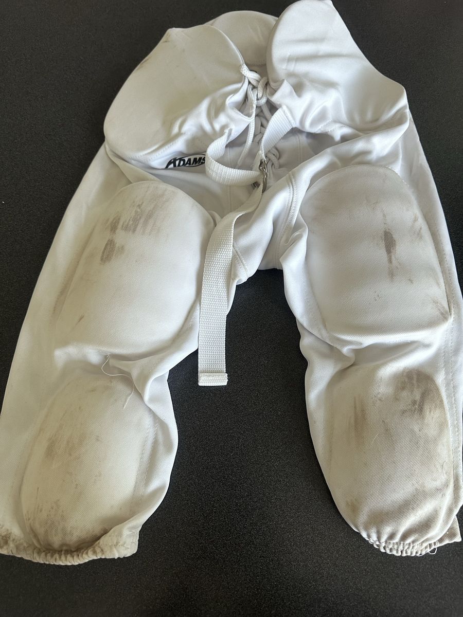 Adams Youth Medium Integrated Football Pants with Built-In Padding White