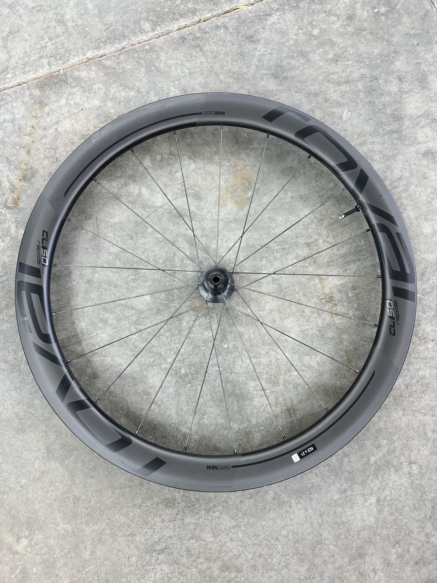 Roval Rapide CL 50 carbon fiber front rim and wheel