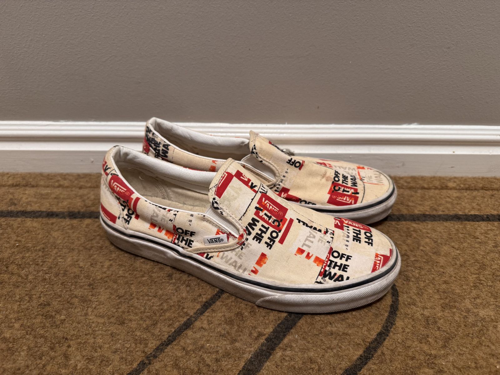 Men’s 9.5 Vans Classic Slip-On Packing Tape Shoes