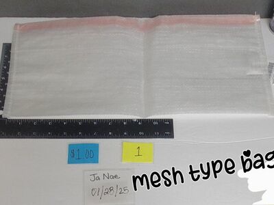 mesh type zippered storage pouches, small crates,