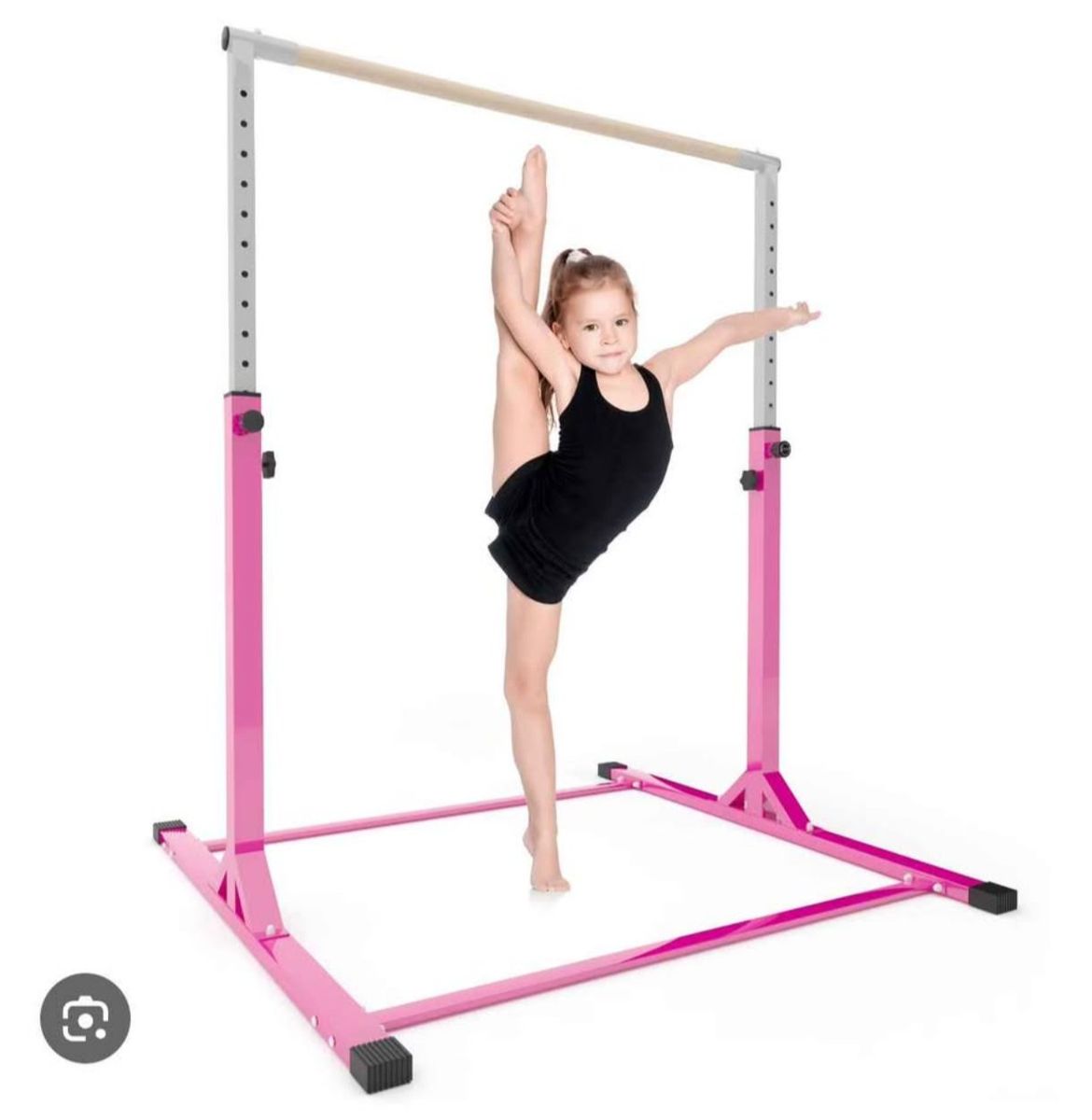 Adjustable Gymnastics Kip Bar - Pink Training Bar for Kids