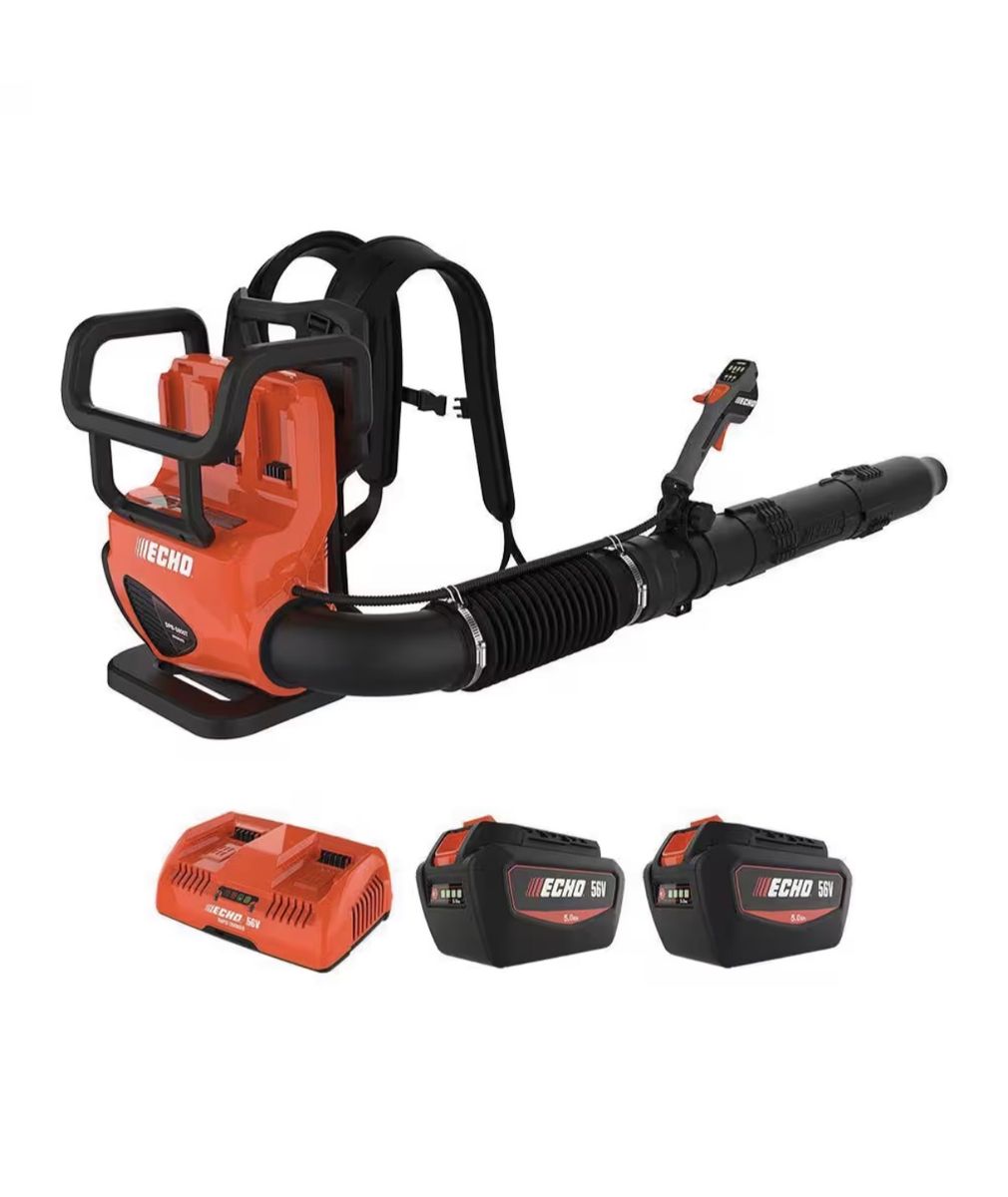 Echo 56V Backpack Leaf blower with 2 batteries
