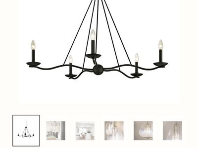 Studio McGee Sawyer 5-Light Black Modern Farmhouse Chandelier