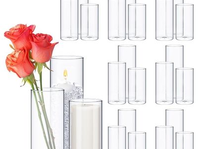 24 Pcs Thin Cylinder Vases Set for Centerpieces, 2.5'' X 5'',6'',8''