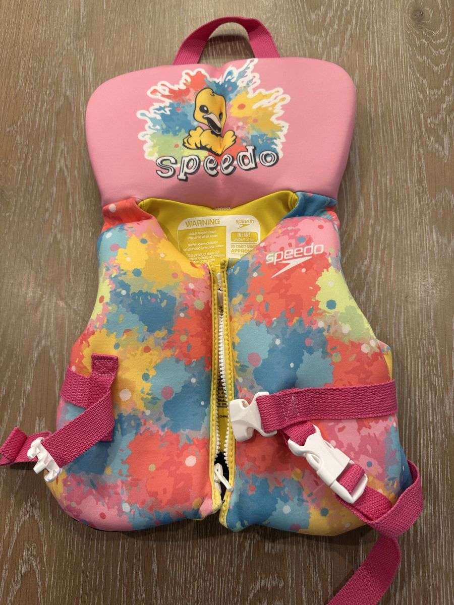 Speedo Infant Life Vest US Coast Guard Approved Under 30 lbs Multicolored