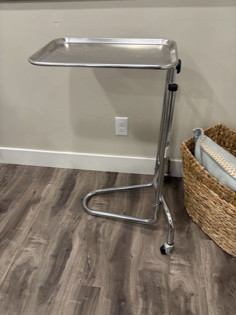 Stainless Drive Medical double-post Mayo Instrument Stand