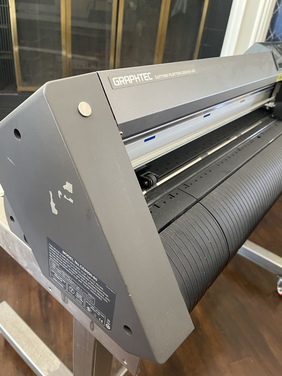 Graphtec CE6000-60 Cutting Plotter with custom stand on casters AND vinyl collection; Professional Vinyl Cutter, 3M, Avery