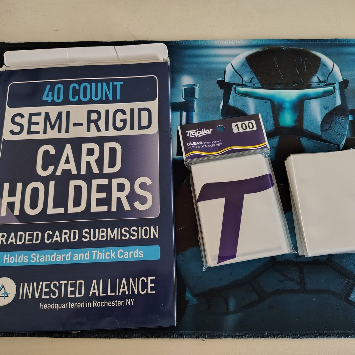 Semi-rigid and soft penny sleeve card holders