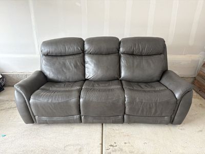 Gray Power Reclining Sofa - Excellent Condition