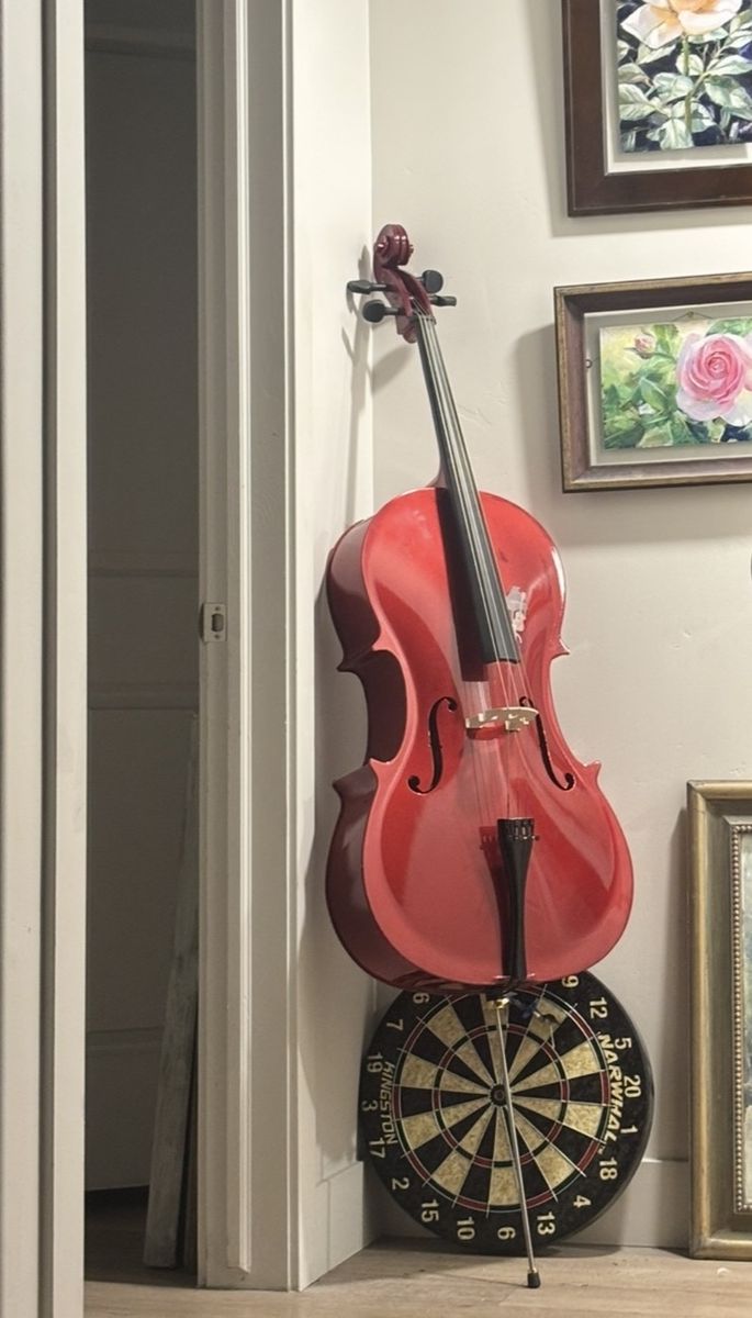 Red Acoustic Cello with Endpin