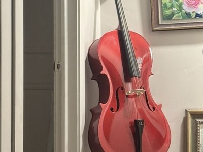 Red Acoustic Cello with Endpin