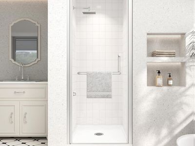 Brushed Nickel 28-30" x 72" Frameless Pivot Shower Door