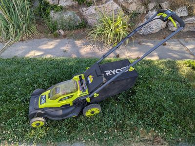 Ryobi 18V ONE+ HP 16-inch Cordless Lawn Mower Brushless Motor Grass Bag Included
