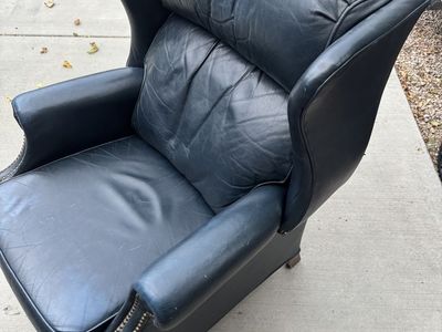 Vintage Genuine Leather Recliner Chair - Black
