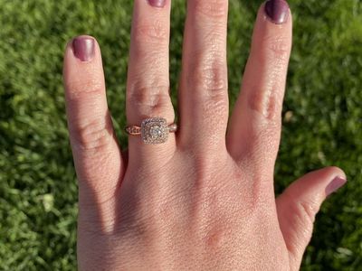 Rose Gold Double Halo Diamond Engagement Ring