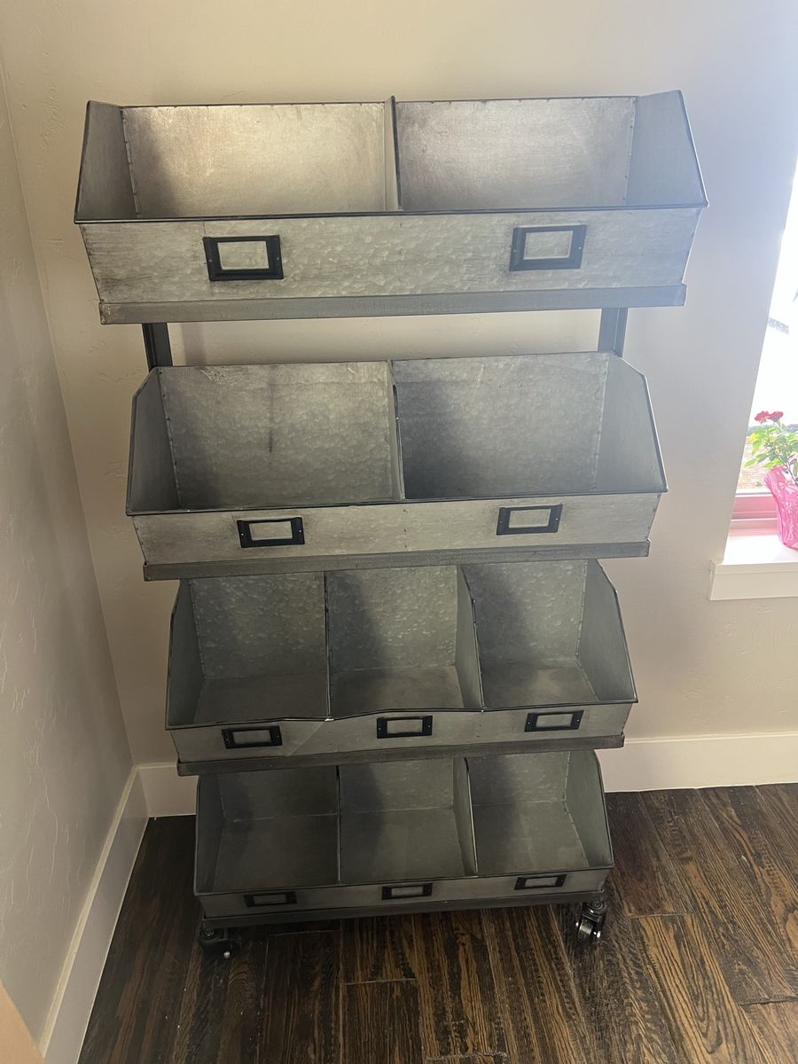 Metal Shelf With Bins