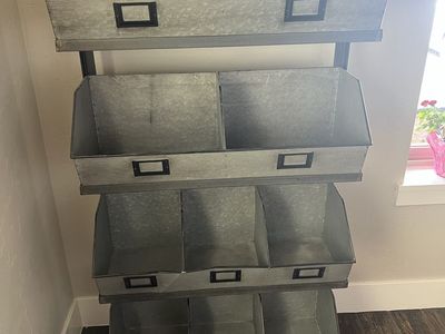 Metal Shelf With Bins