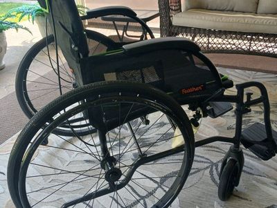 Feather Lightest Wheelchair - Portable Mobility Aid, Lightweight Design, Black/Green