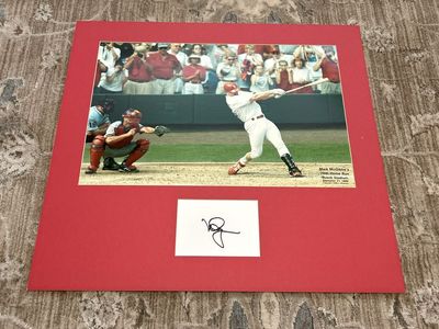 Hand Signed 20x21 Auto Mark McGwire 70th Home Run Busch Stadium September 27 1998 Photo with Autograph Display