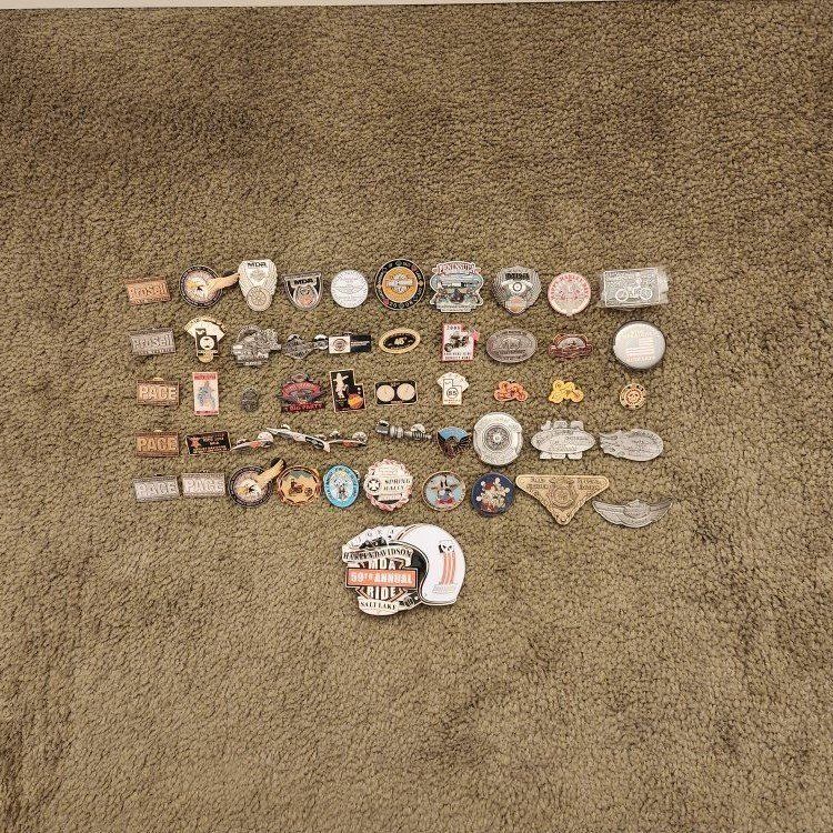 51 Harley Davidson Motorcycle Ride Pins Belt Buckle Lot